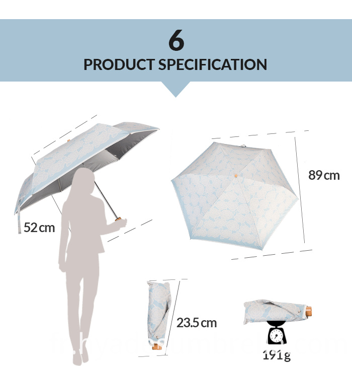 Parapluie pliant léger imprimé 3 mini spécification Lightweight Printed Mini 3 Folding Umbrella Specification